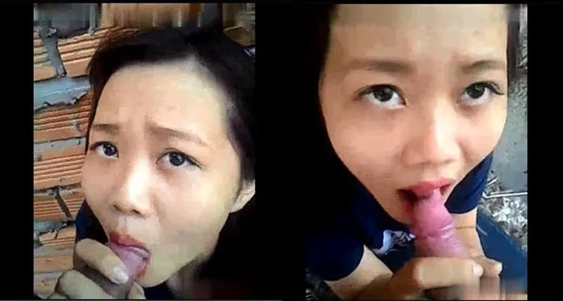 Nhân tình bú cặc ở vườn sau nhà